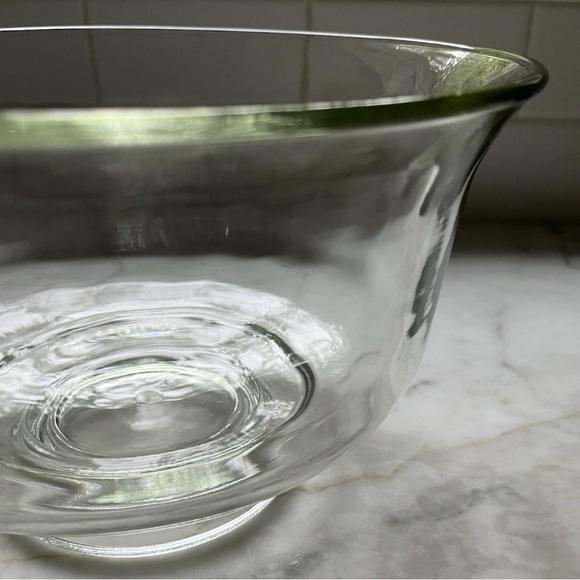 Vintage Green Glass Handblown Bowl - Picture 12 of 13